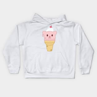 strawberry ice cream cat Kids Hoodie